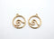 wave charm, ocean wave, gold charm, mixed metal, 24mm x 21mm, hole 1.5mm, sold as 2 pieces.